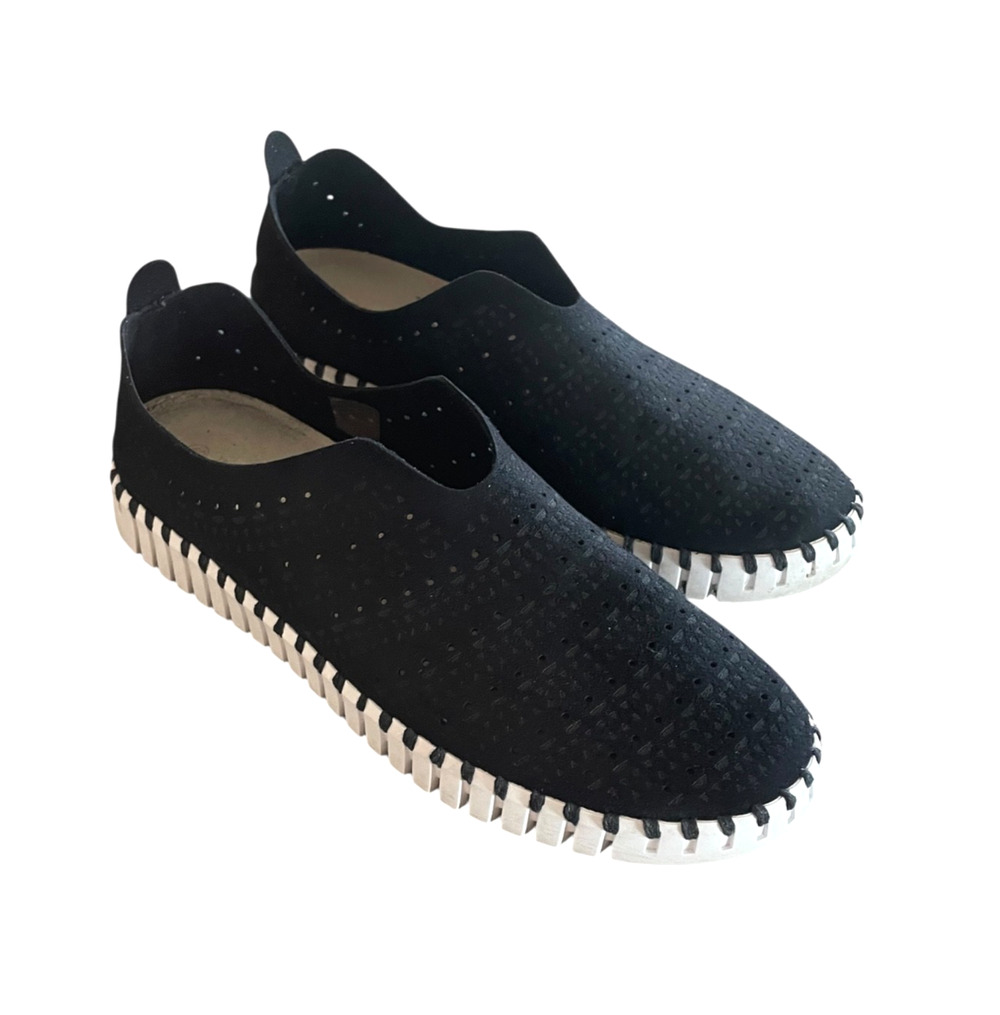 ILSE JACOBSEN HORNBAEK Size EU 40/US 9.5 Black Slip-On Flat Loafer Comfort Shoes